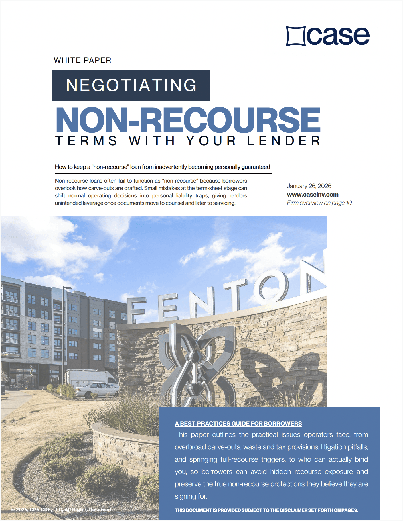 Negotiating Non-Recourse Terms with your Lender